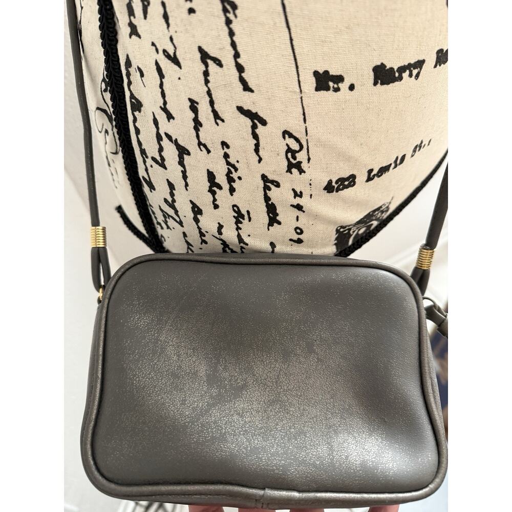 Vintage Jennifer Moore Gray Leather Purse Handbag Bag Crossbody Small Coquette